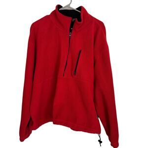 Timberland‎ Jacket Men's Red  1/4 Zip Long Sleeve Fleece Sz XL
